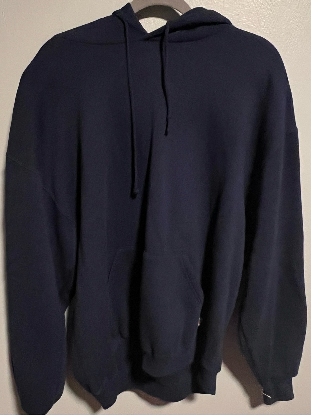Vintage 90s Russell Athletic Heavyweight Hoodie Blank Navy Pullover Size XL
